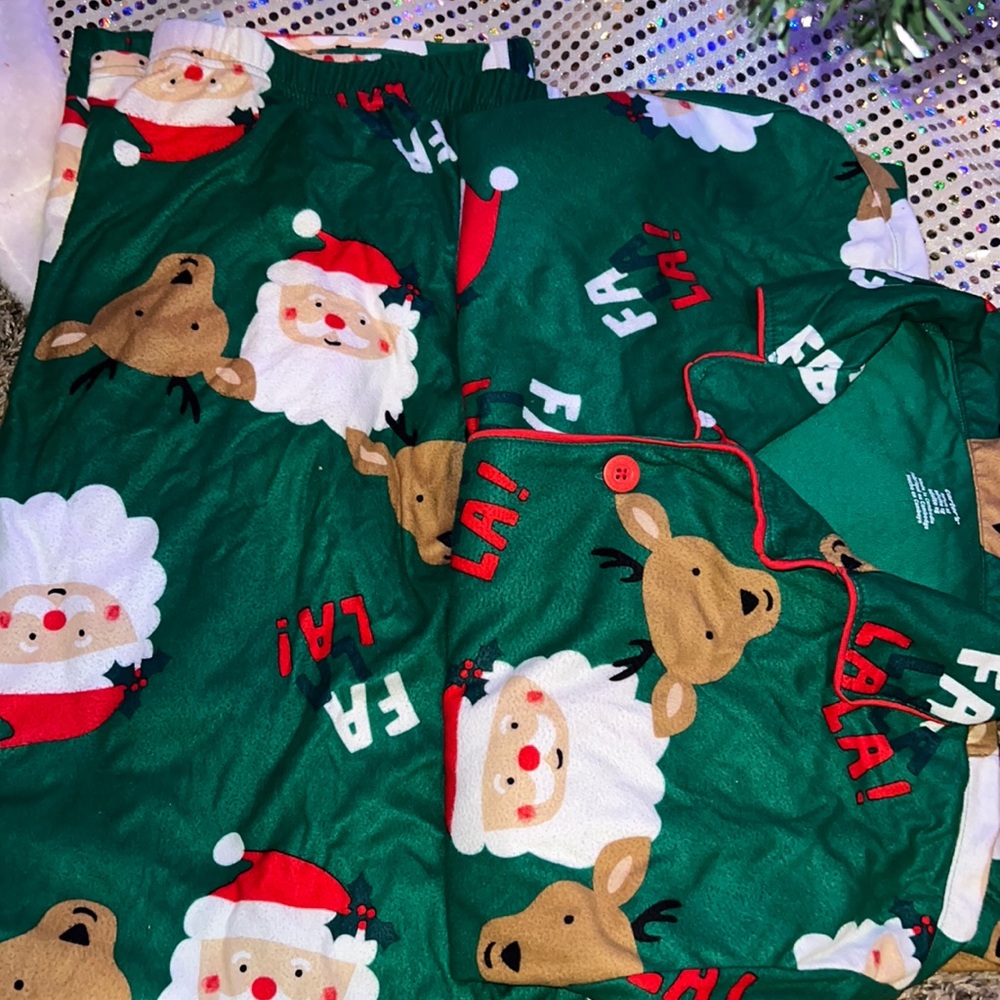 Carter’s adult unisex size XL Christmas pajamas pant and button up shirt.